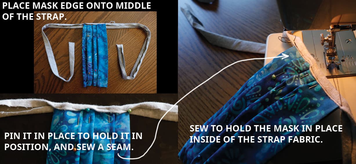 make your own mask - sew strap on